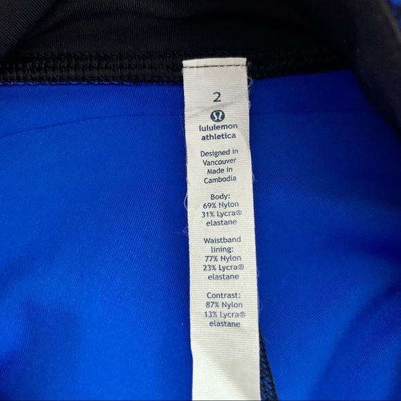 Lululemon On Track Blue/Black Tight Size 2 - Picture 9 of 12